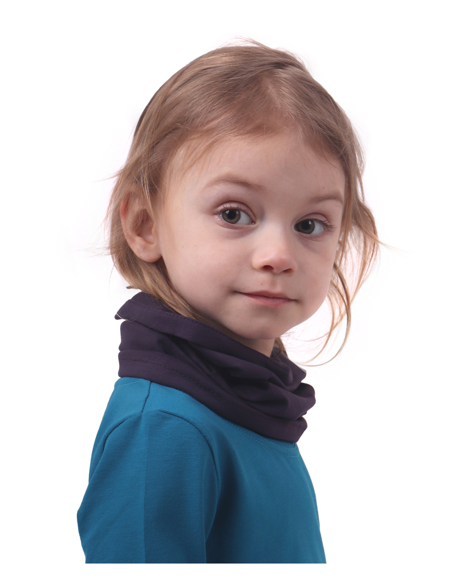 Multifunctional scarf, plum, for kids