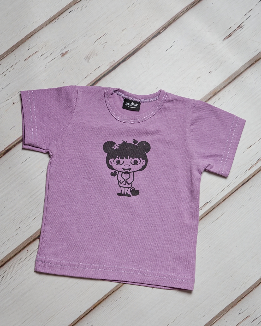 Shirt für Kinder, kurze Ärmel, Lavendel