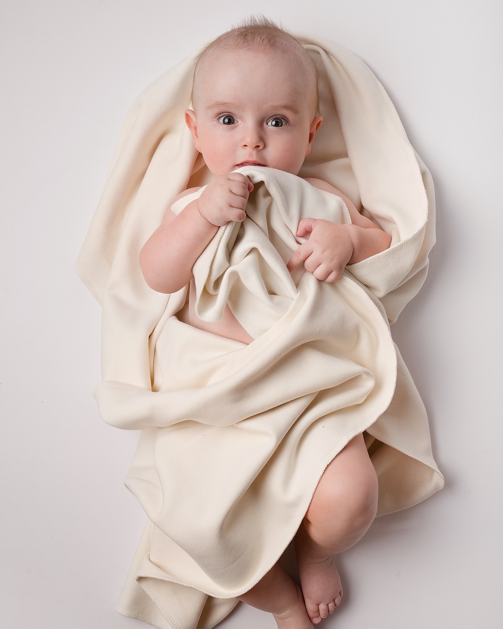 Biobavlnená deka pre bábätká, aj na zavinovanie, prírodná nebielená 85x100cm