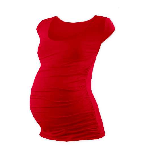Tehotenské tričko Johanka, mini rukáv, červené