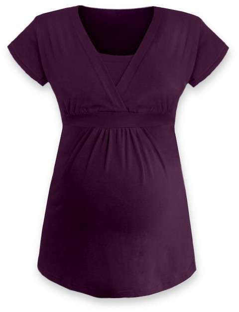 Maternity and breast-feeding tunic Anicka, PLUM VIOLET