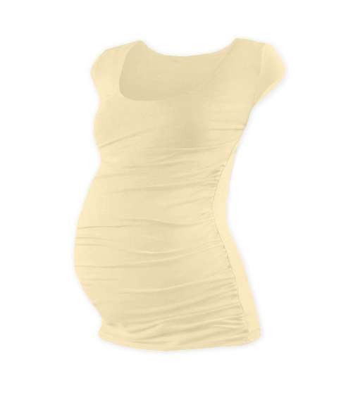 T-shirt for pregnant women Johanka, mini sleeves, WHITE COFFEE