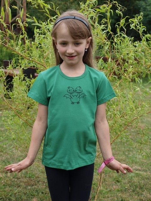 Baby T-shirt, short sleeve, dark green DRAK