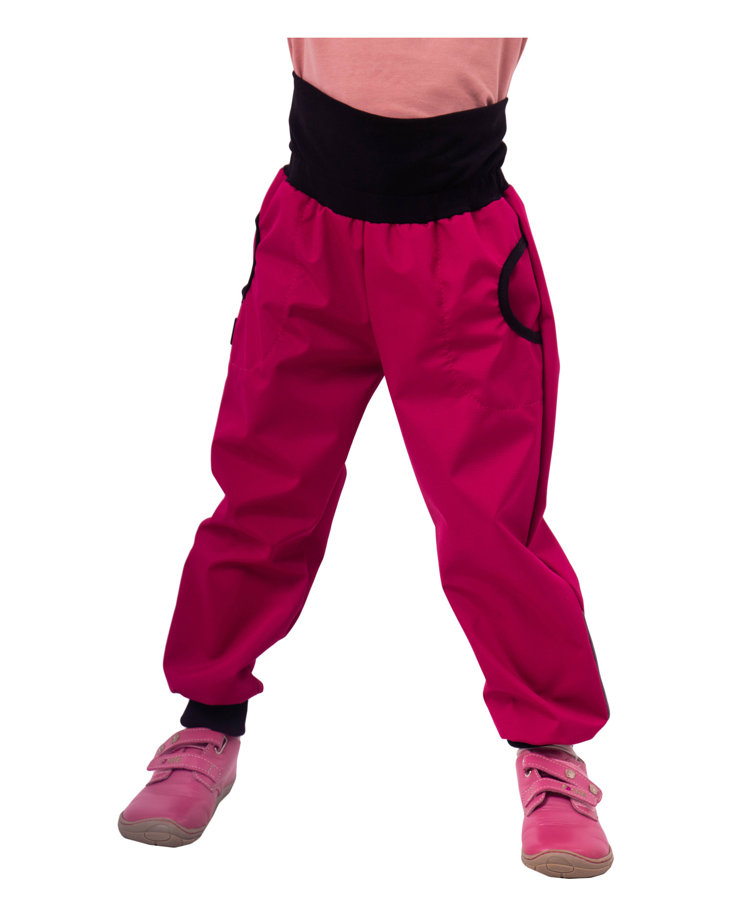 Jarné / letné detské softshellové nohavice, ružové