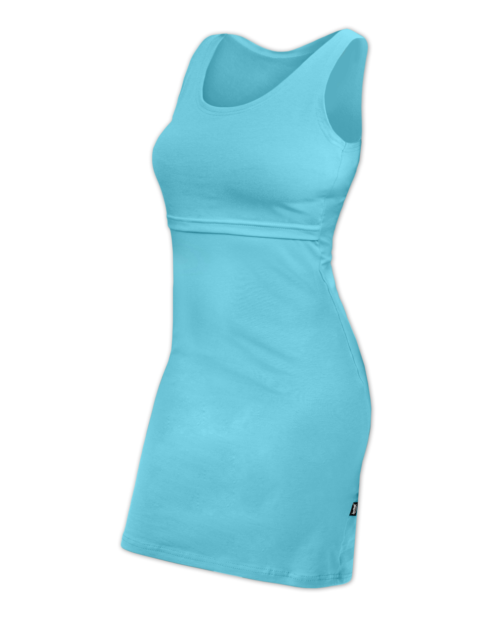 Breast-feeding dress Elena, short sleeves, turquoise
