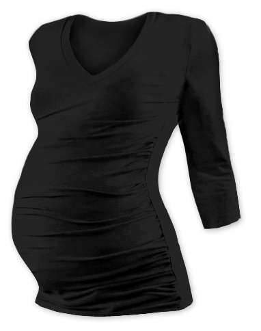 Maternity T-shirt Vanda, 3/4 sleeves, BLACK