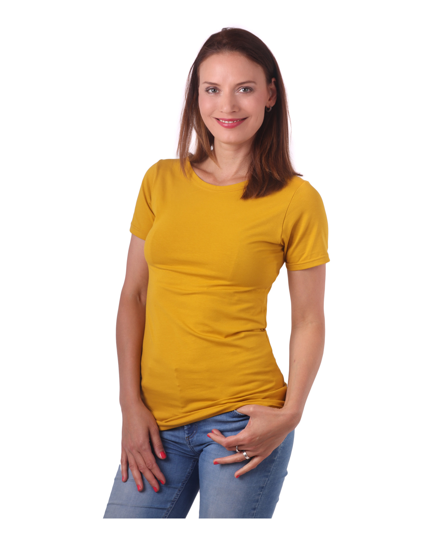 Women´s T-shirt Natalie, short sleeves, mustard