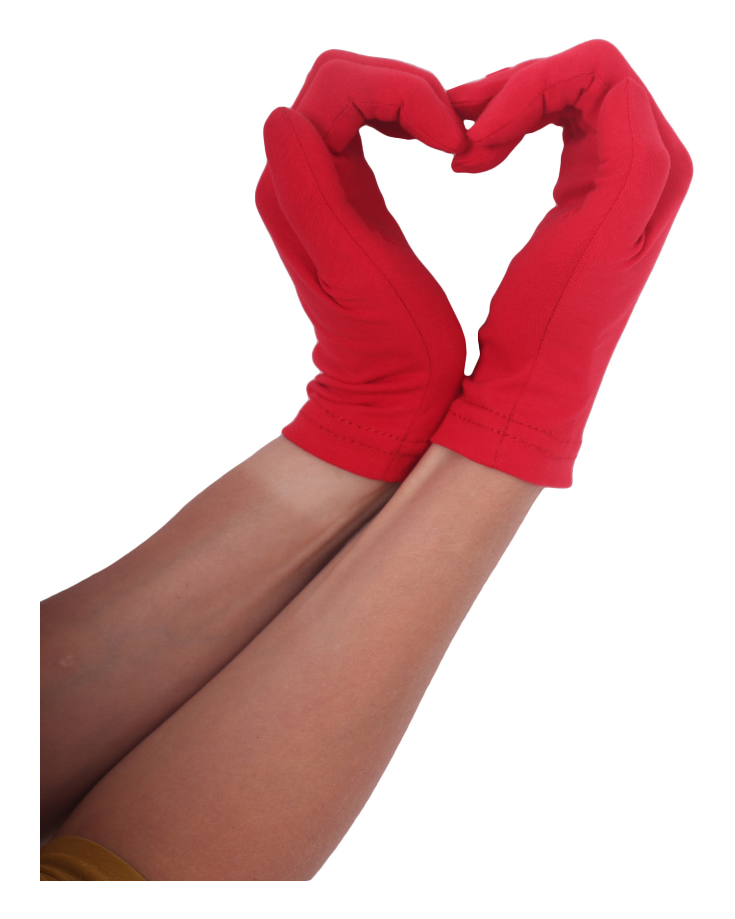 Cotton women´s gloves, red