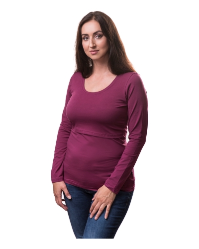 Tričko na dojčenie Katarína, dlhý rukáv, cyklámen