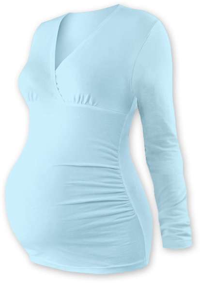 Tehotenská tunika Barbora, dlhý rukáv, svetlo modrá