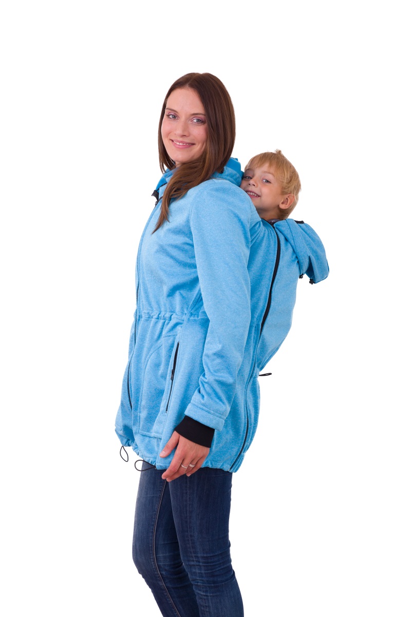 Nosiaca softshellová bunda Alice, svetlo modrý melír