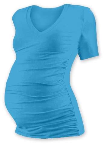 Maternity T-shirt Vanda, short sleeves, TURQUOISE