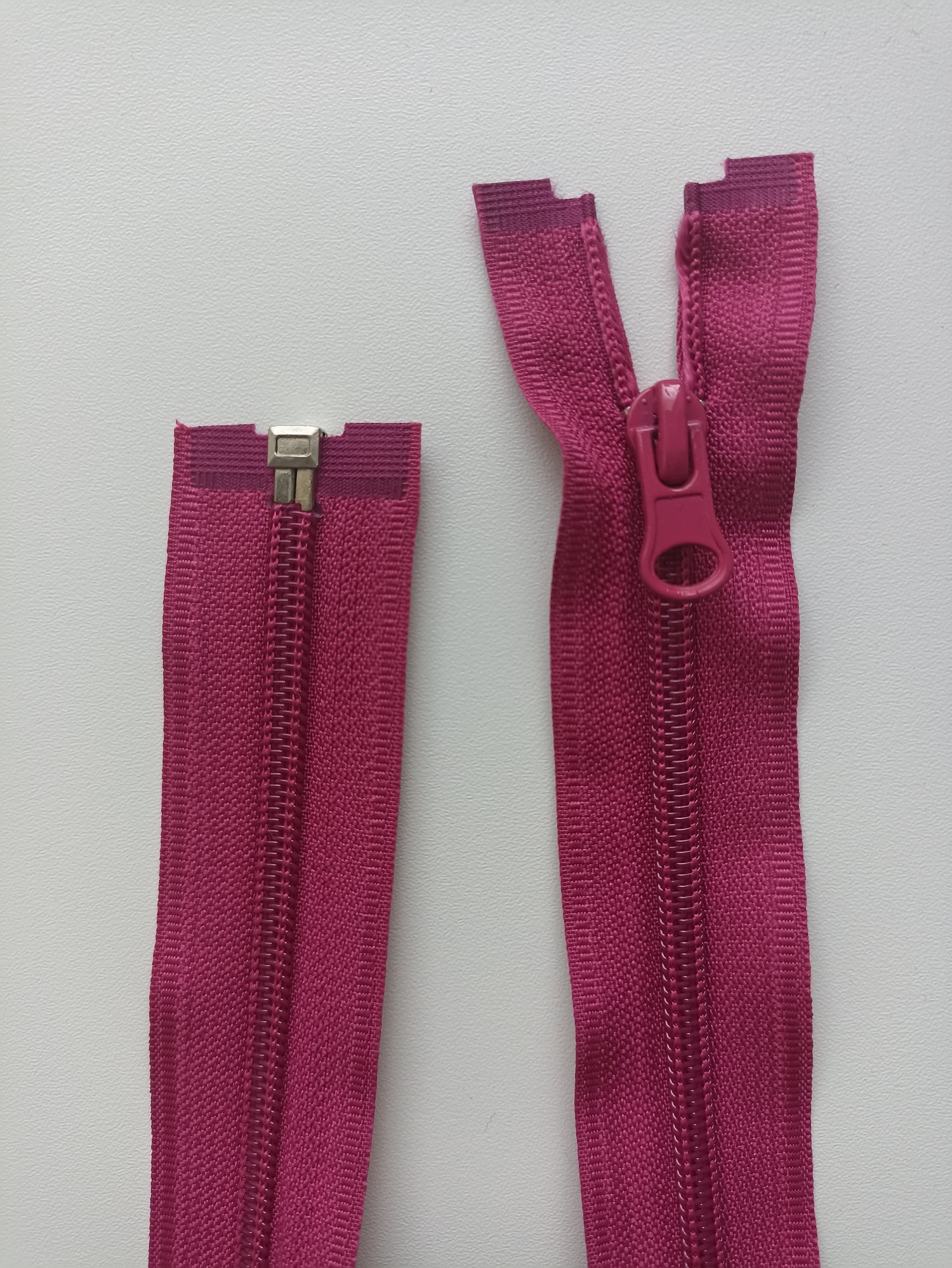 Spiral zipper 6mm, dark pink, DIFFERENT LENGTHS