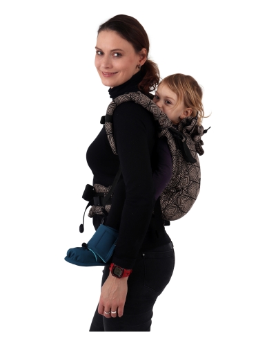 Full-buckle baby to toddler carrier Jonas NEW, black spirals