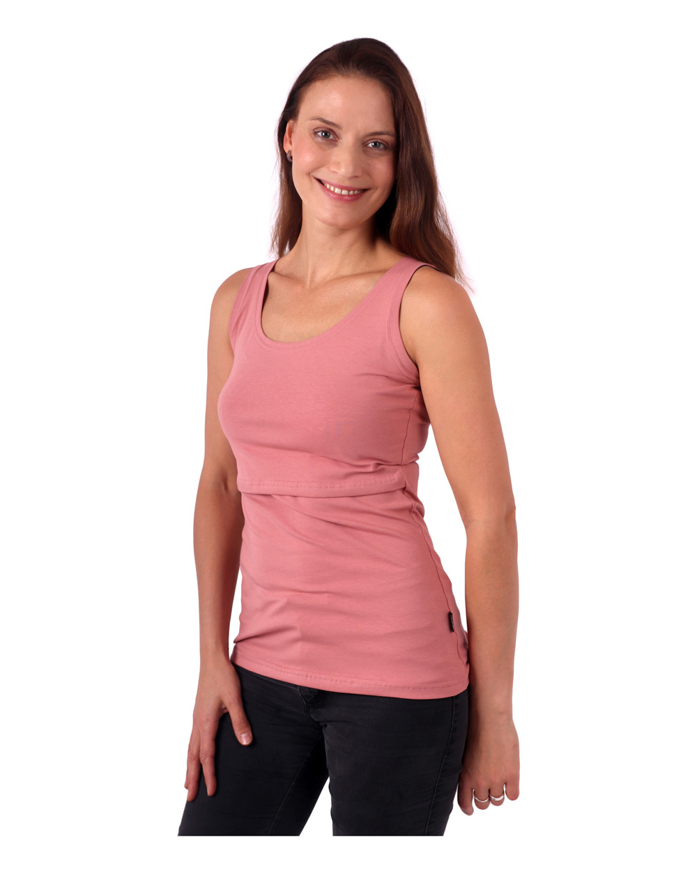 Breast-feeding T-shirt Katerina, no sleeves, old pink XS/S