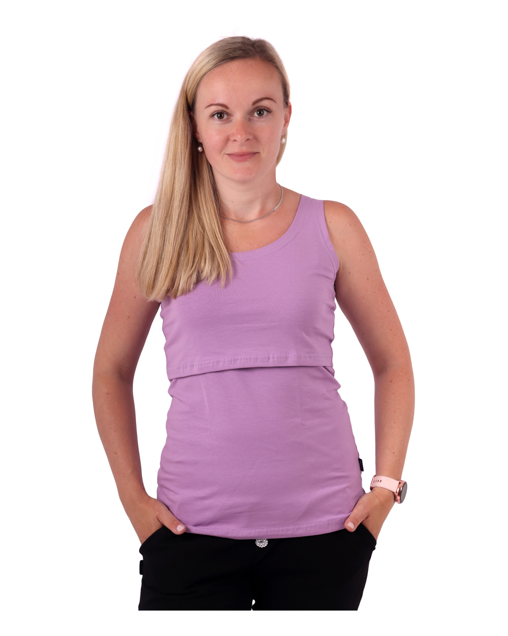 Breast-feeding T-shirt Katerina, no sleevess, LAVENDER