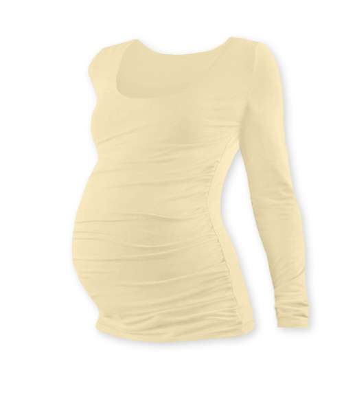 Maternity T-shirt Johanka, long sleeve, WHITE COFFEE