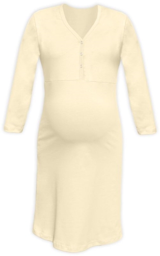 CECILIE- Nachthemd für schwangere und stillende Frauen, 3/4 Ärmel, Caffe latte