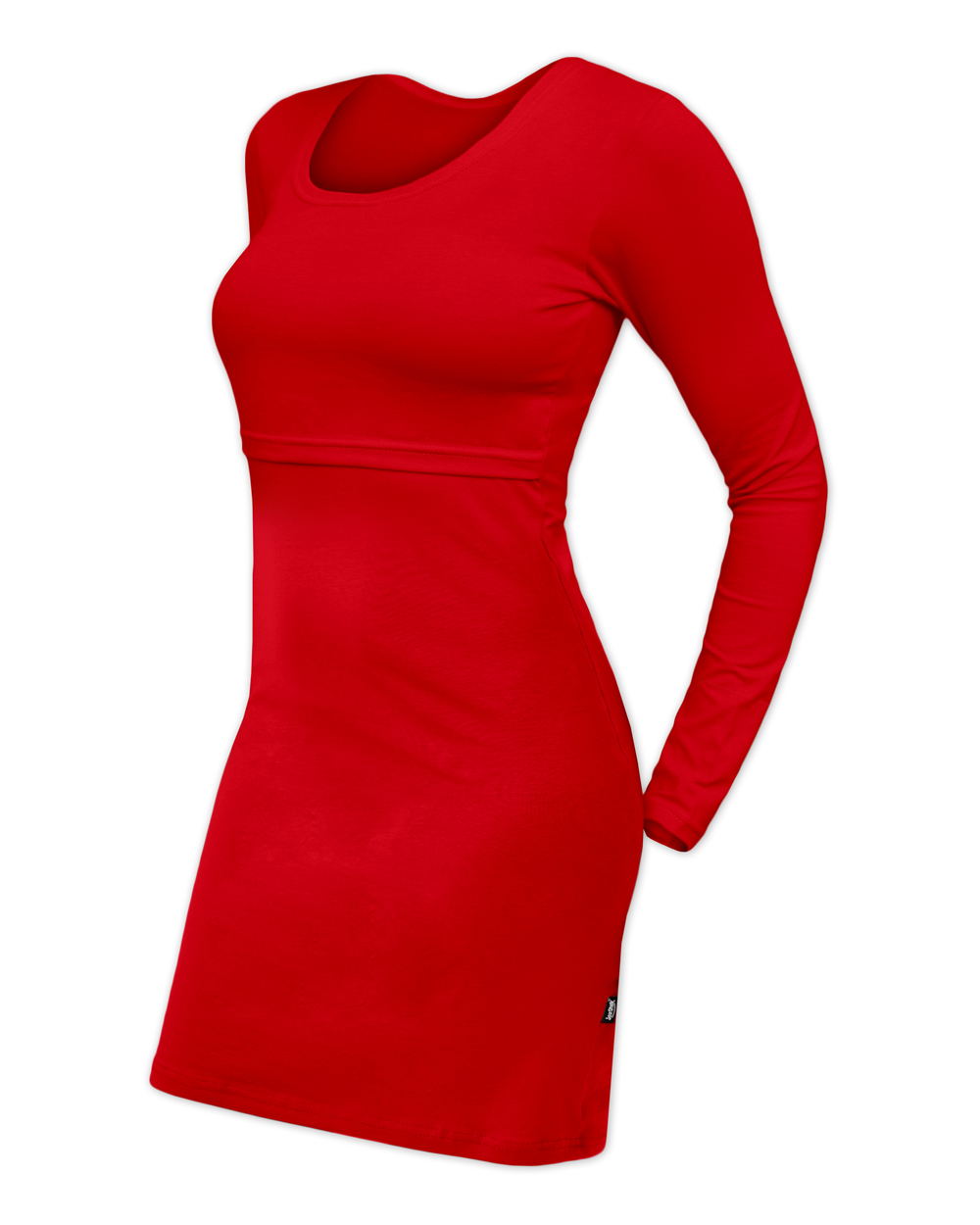 Breast-feeding dress Elena, long sleeves, red