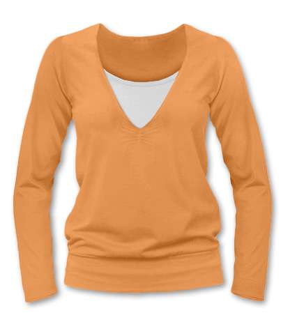Breast-feeding T-shirt Karla, long sleeves, LIGHT ORANGE