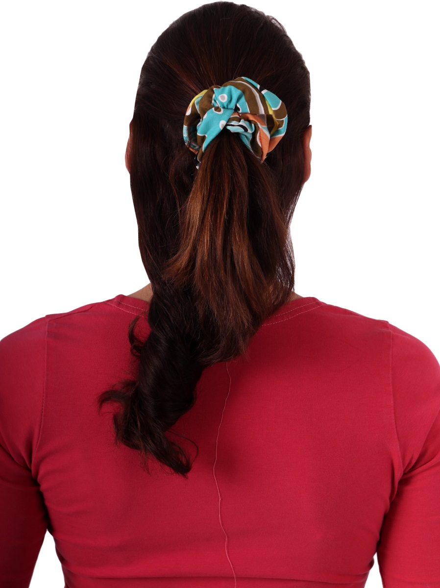 Fabric hair band, big, turquoise waves
