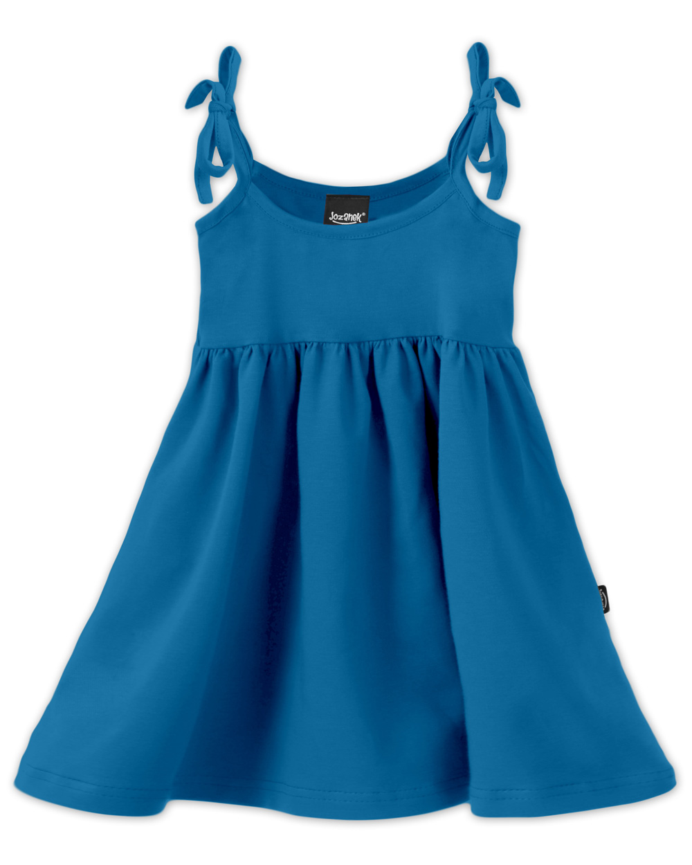 Children’s dresses, tying on shoulders, dark turquoise