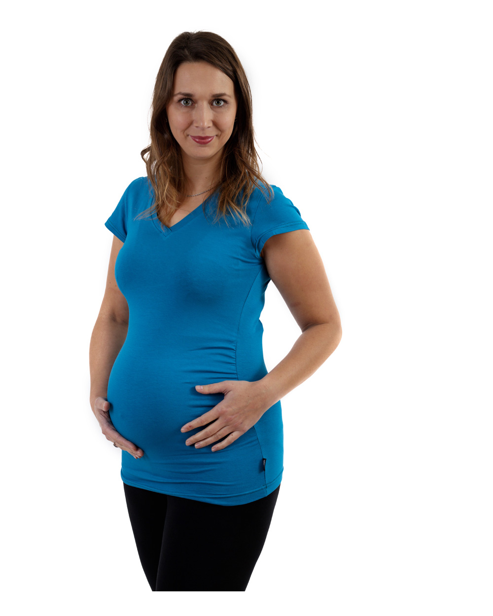 Maternity T-shirt Vanda, short sleeves, PETROLEUM