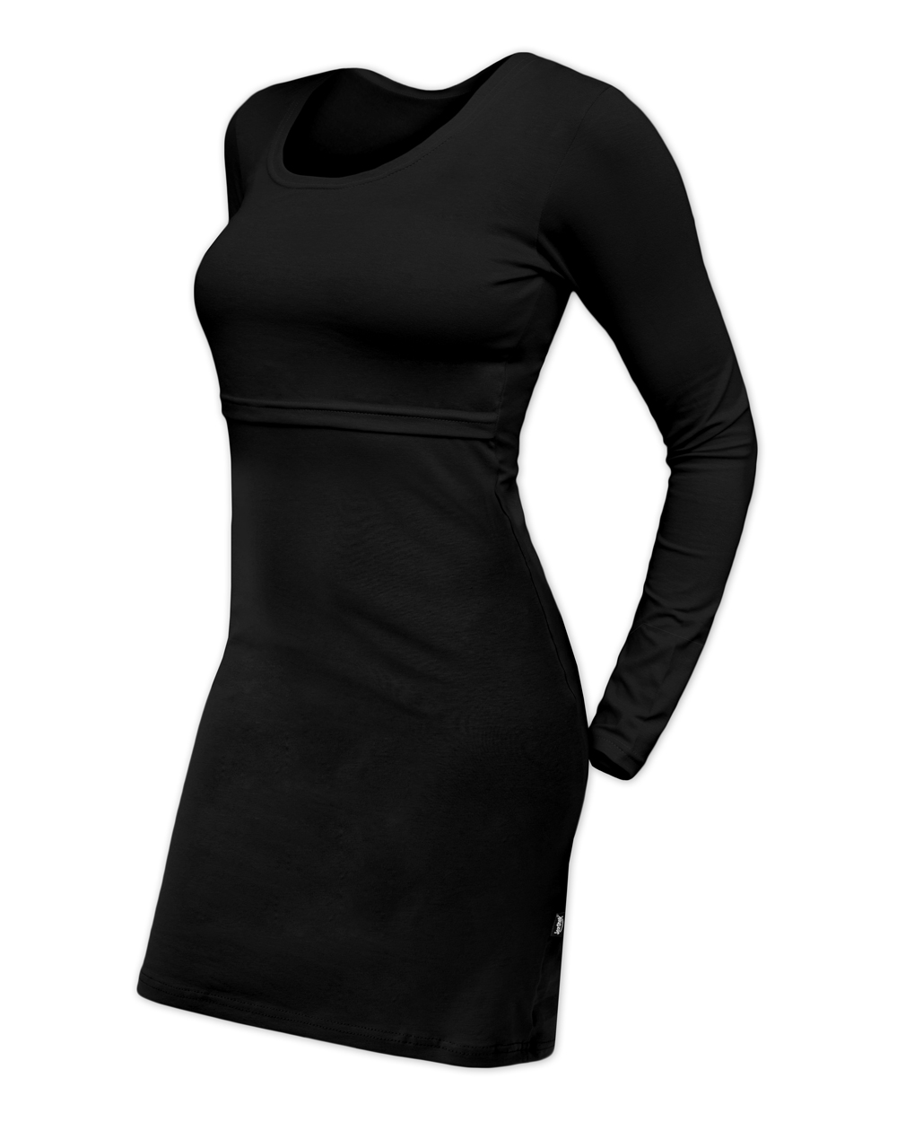 Kojicí šaty Elena, dlouhý rukáv, černé