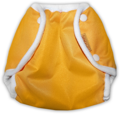 Nepromkovavé svrchní kalhotky na látkové pleny PUL, oranžové, bílé