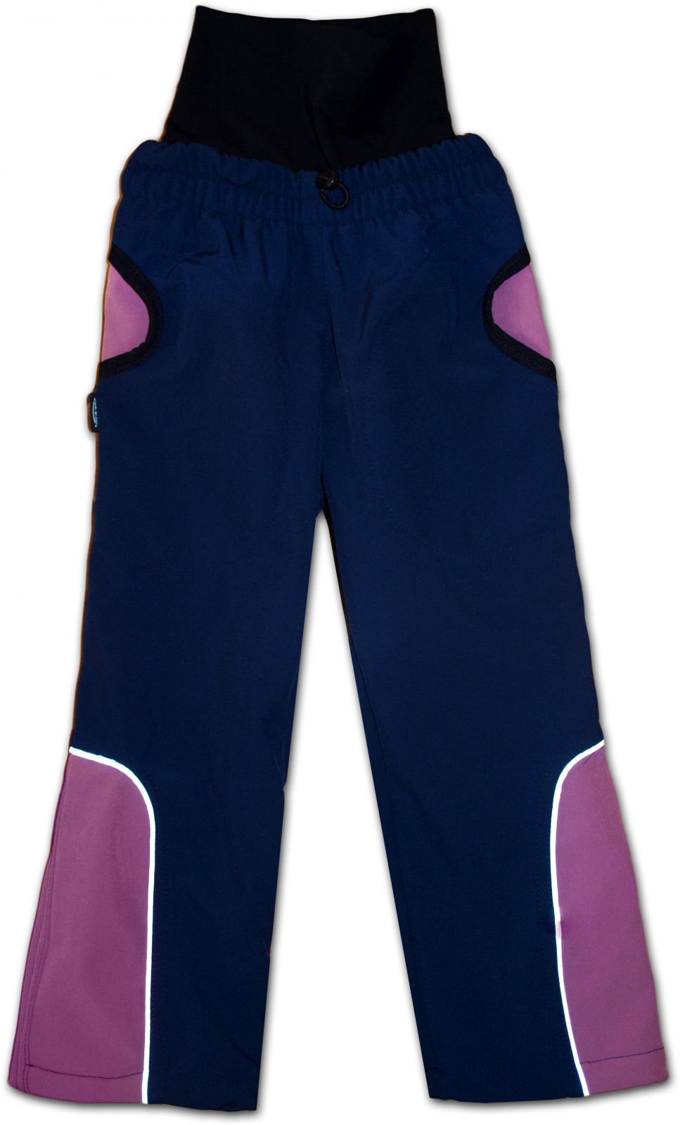 Softshell trousers for kids with high belly belt