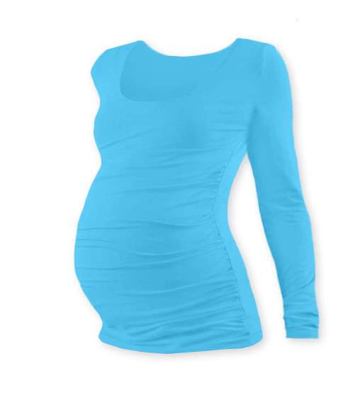 Těhotenské tričko Johanka, dlouhý rukáv, tyrkysové