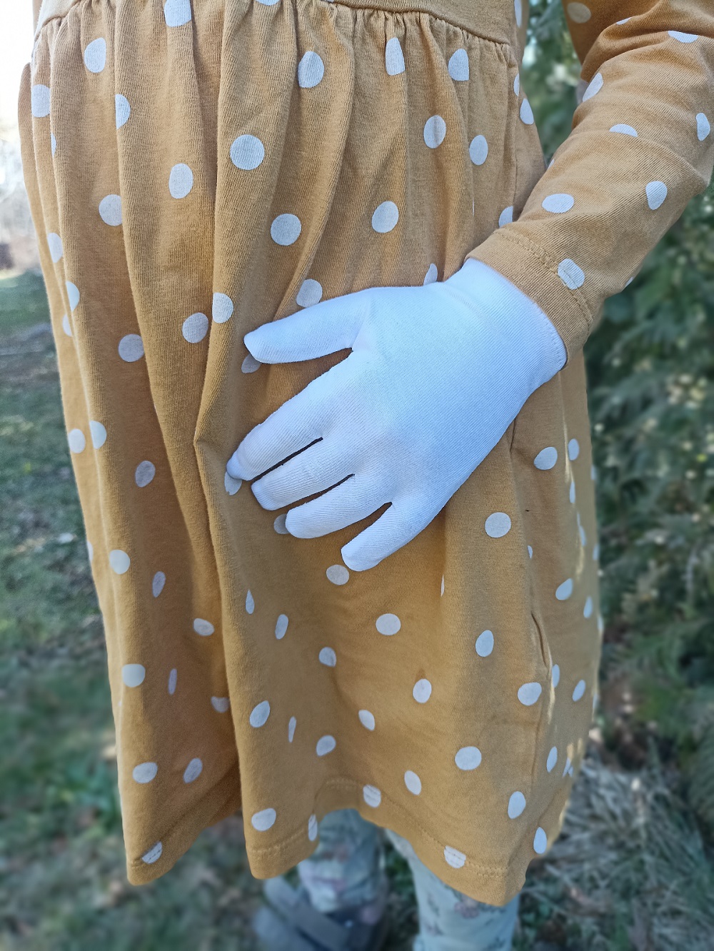 Dětské bavlněné rukavice, bílé