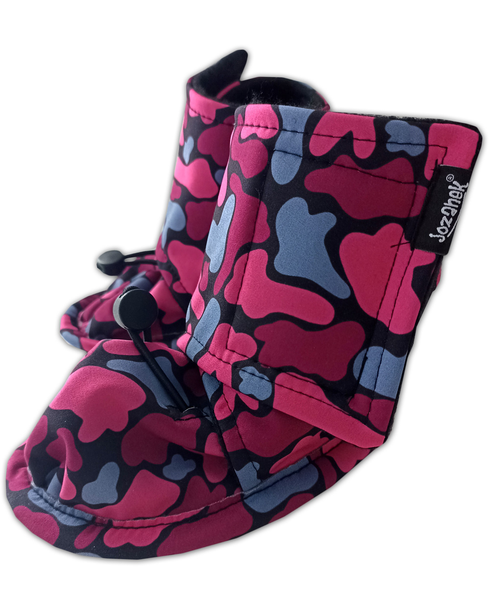 Zimné topánočky softshell + fleece, ružový maskáč
