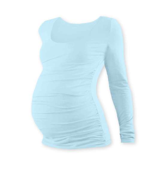 Tehotenské tričko Johanka, dlhý rukáv, svetlo modré