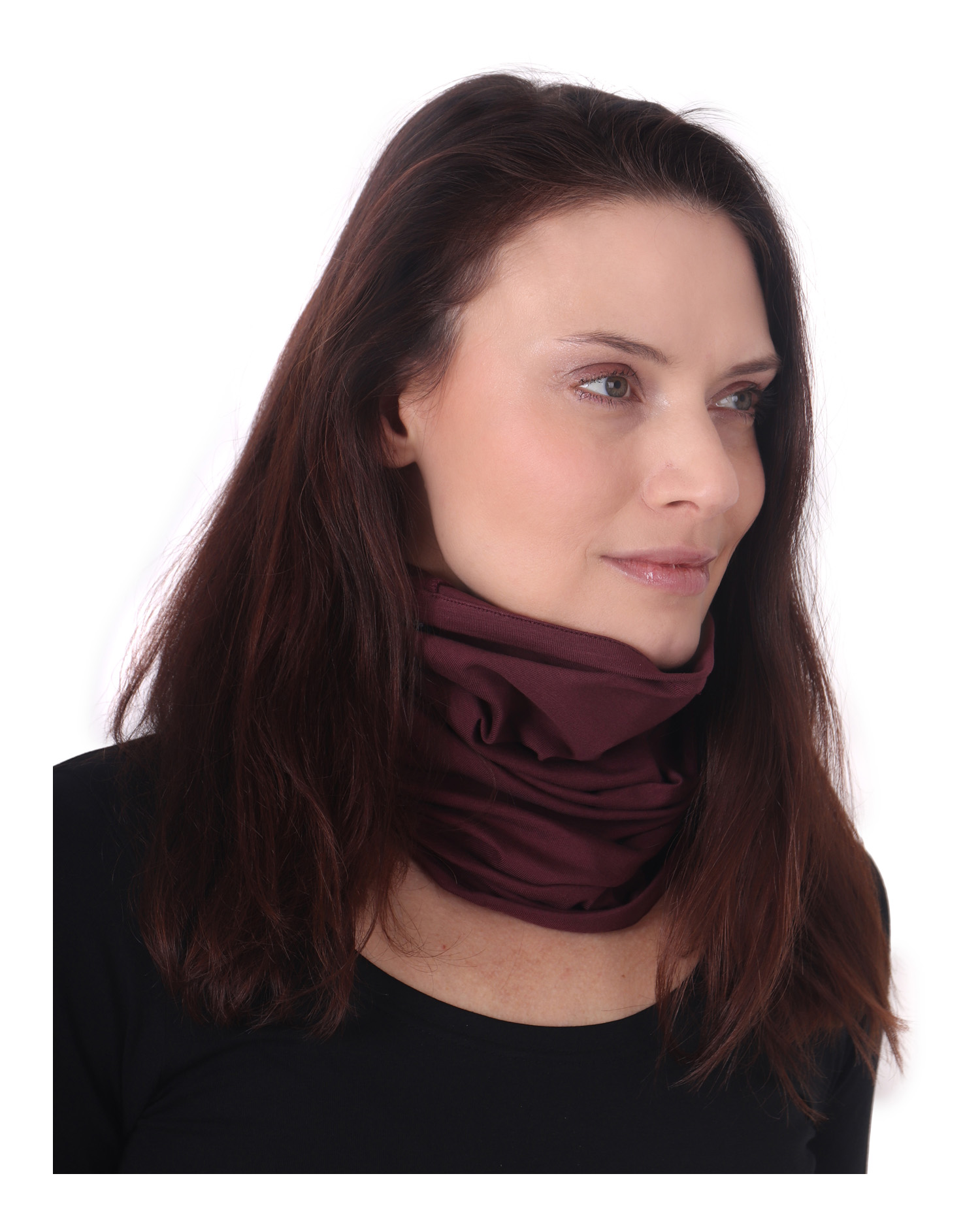 Multifunctional scarf, bordeaux, for adults