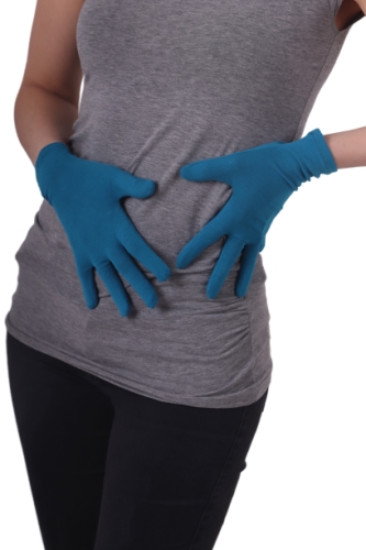Cotton women´s gloves, dark turquoise