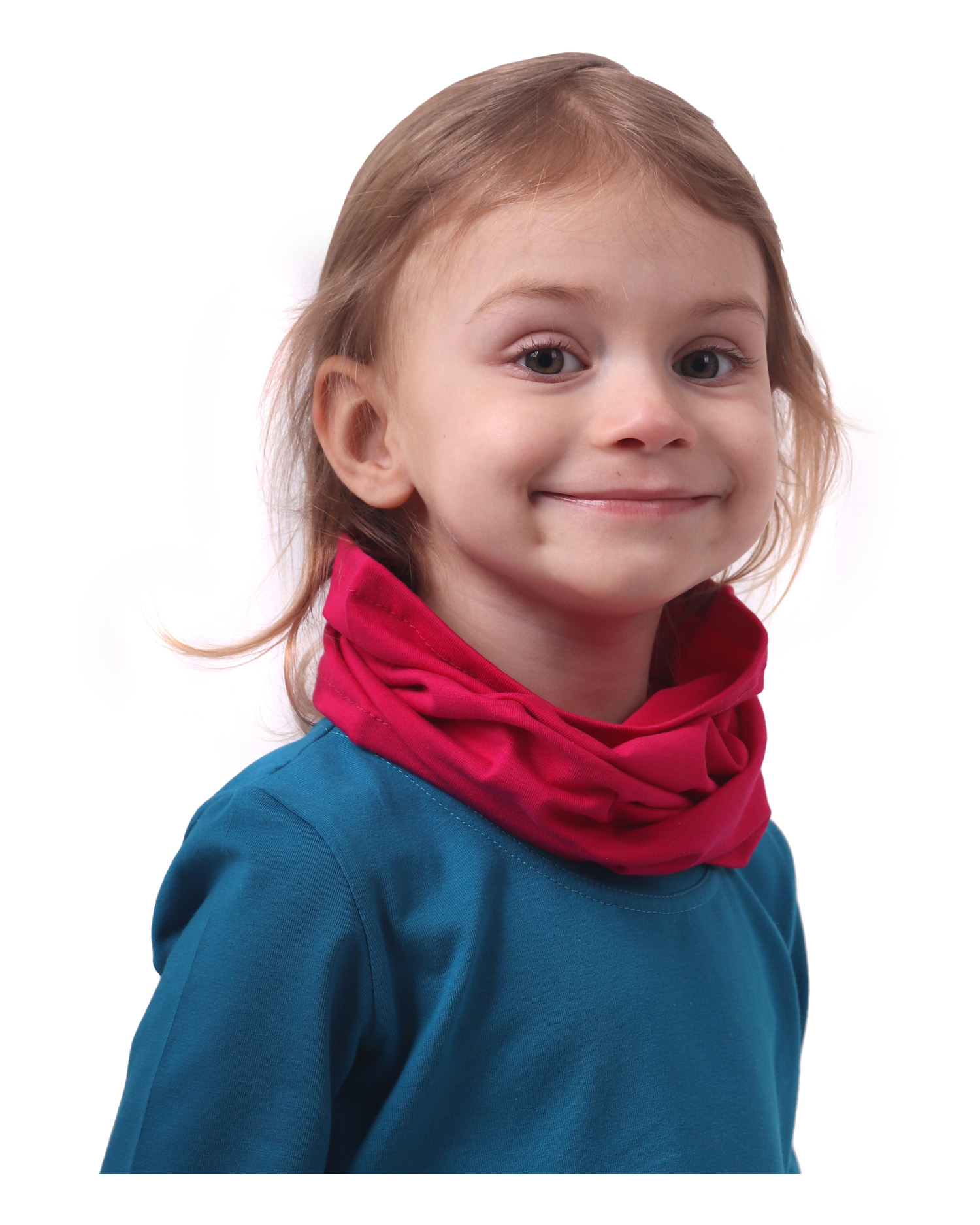 Multifunctional scarf, magenta, for kids