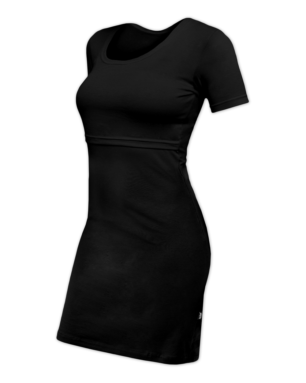 Kojicí šaty ELENA, krátký rukáv, černé