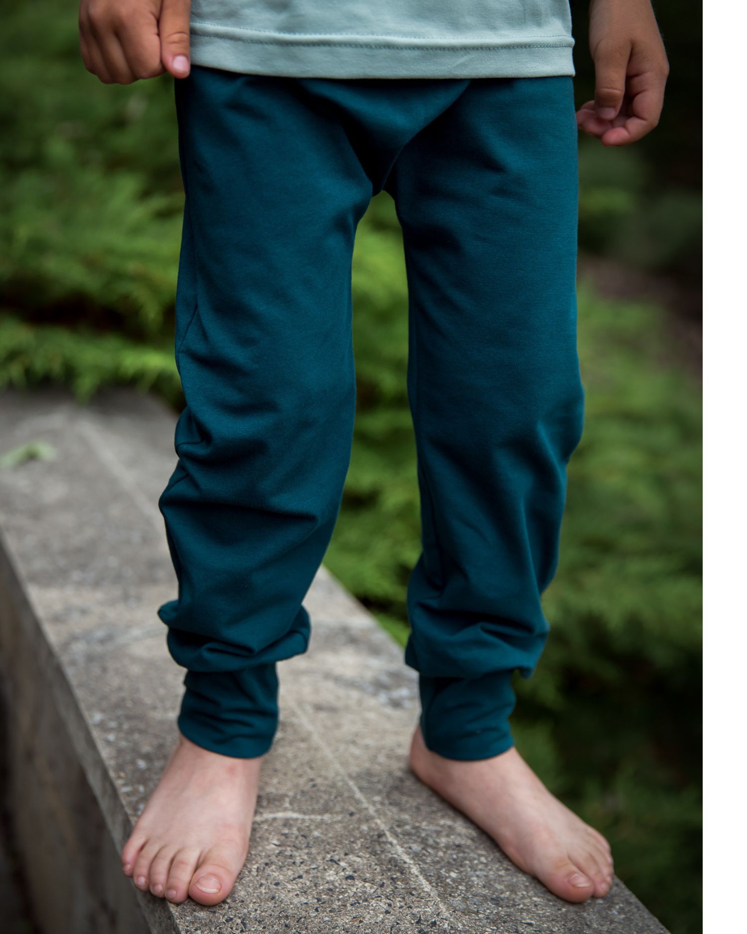Baggy pants for kids, dark green