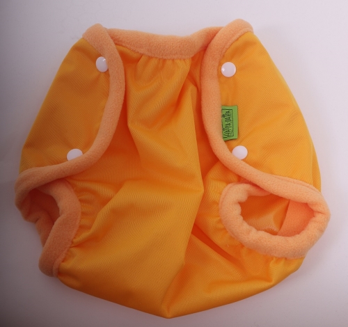 nNepromkovavé vrchné nohavičky na látkové plienky PUL, oranžové S 3-7kg