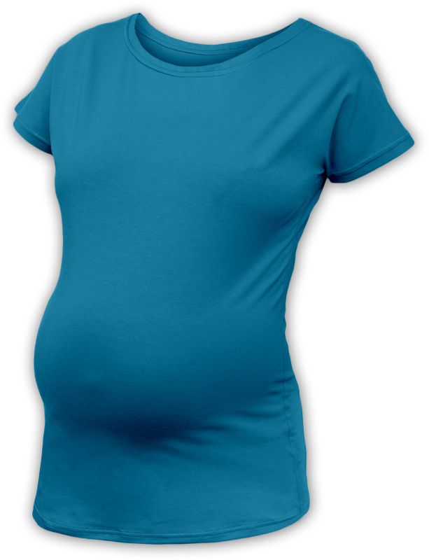 Těhotenské tričko s netopýřími rukávy Nikola, krátký rukáv, petrolejová ( tm. tyrkys )