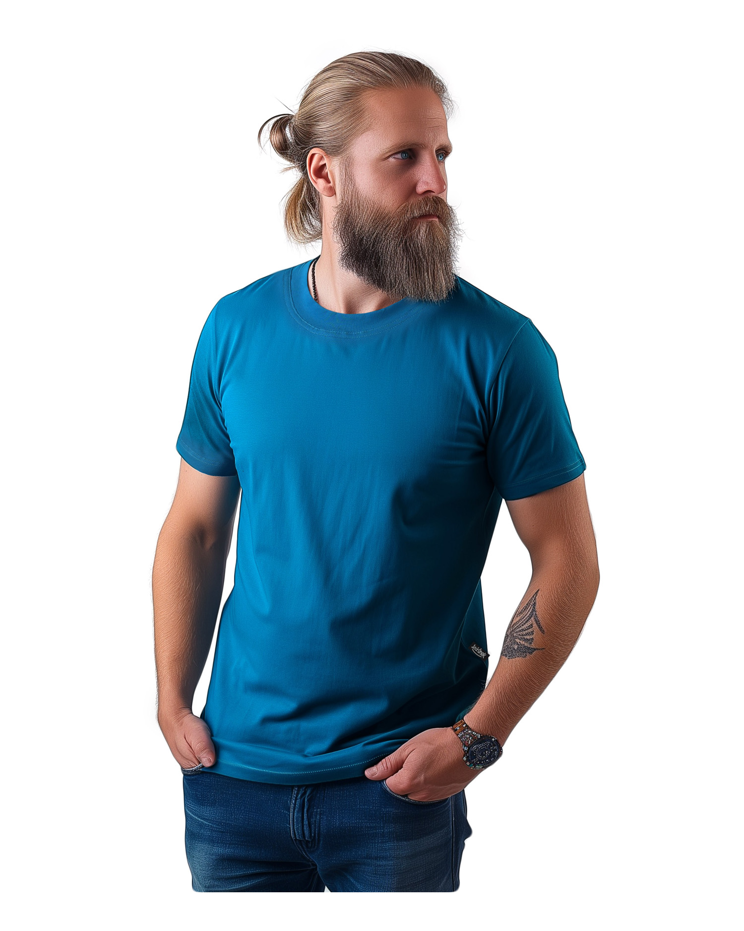 Men’s T-shirt Marek, short sleeve, dark turquoise