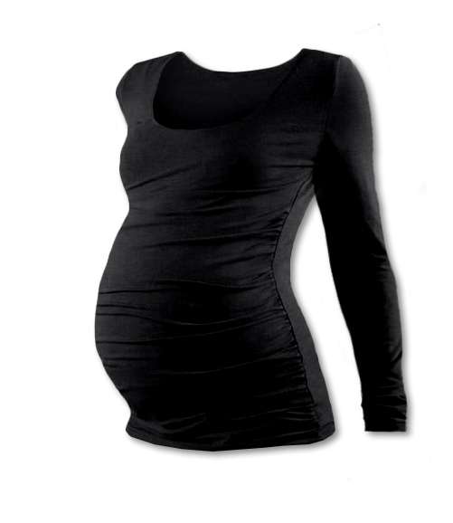 Těhotenské tričko Johanka, dlouhý rukáv, černé
