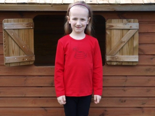 Children's T-shirt, long sleeve, red