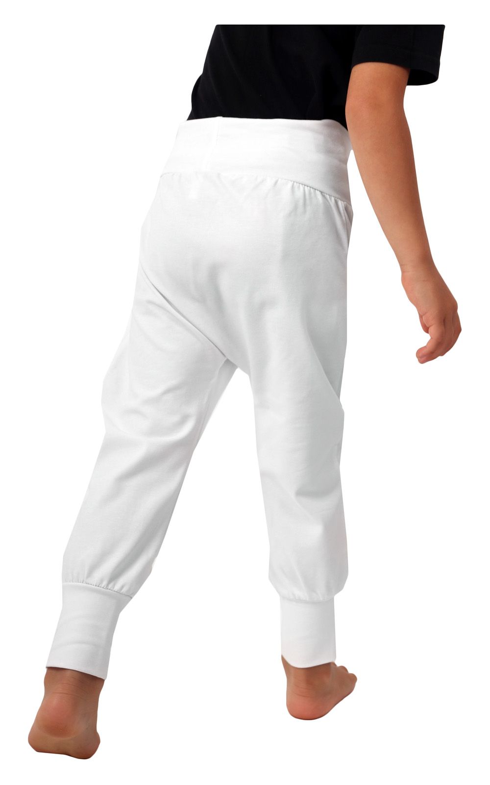 Detské nohavice baggy, ľahké, biela, veľkosť 116