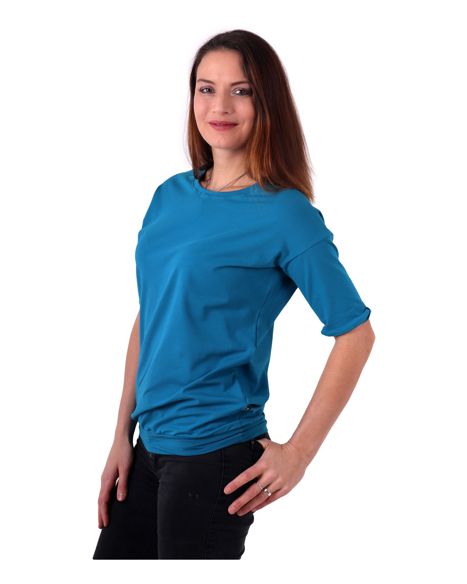 Women´s oversized T-shirt Darina, dark turquoise