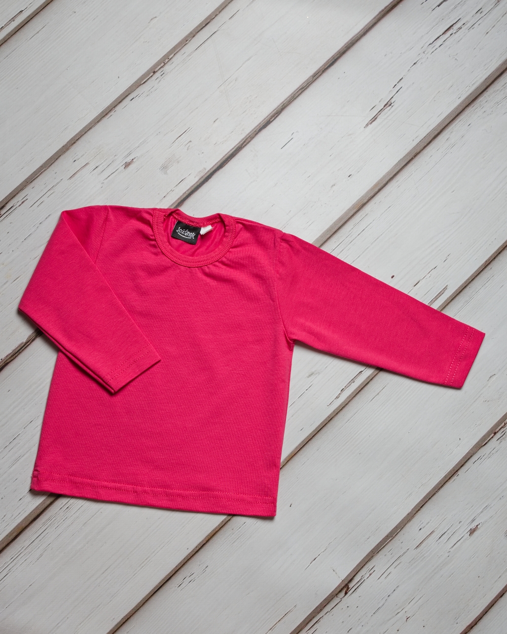 detské tričko DLHÝ RUKÁV s elastanom, lososovo ružovej