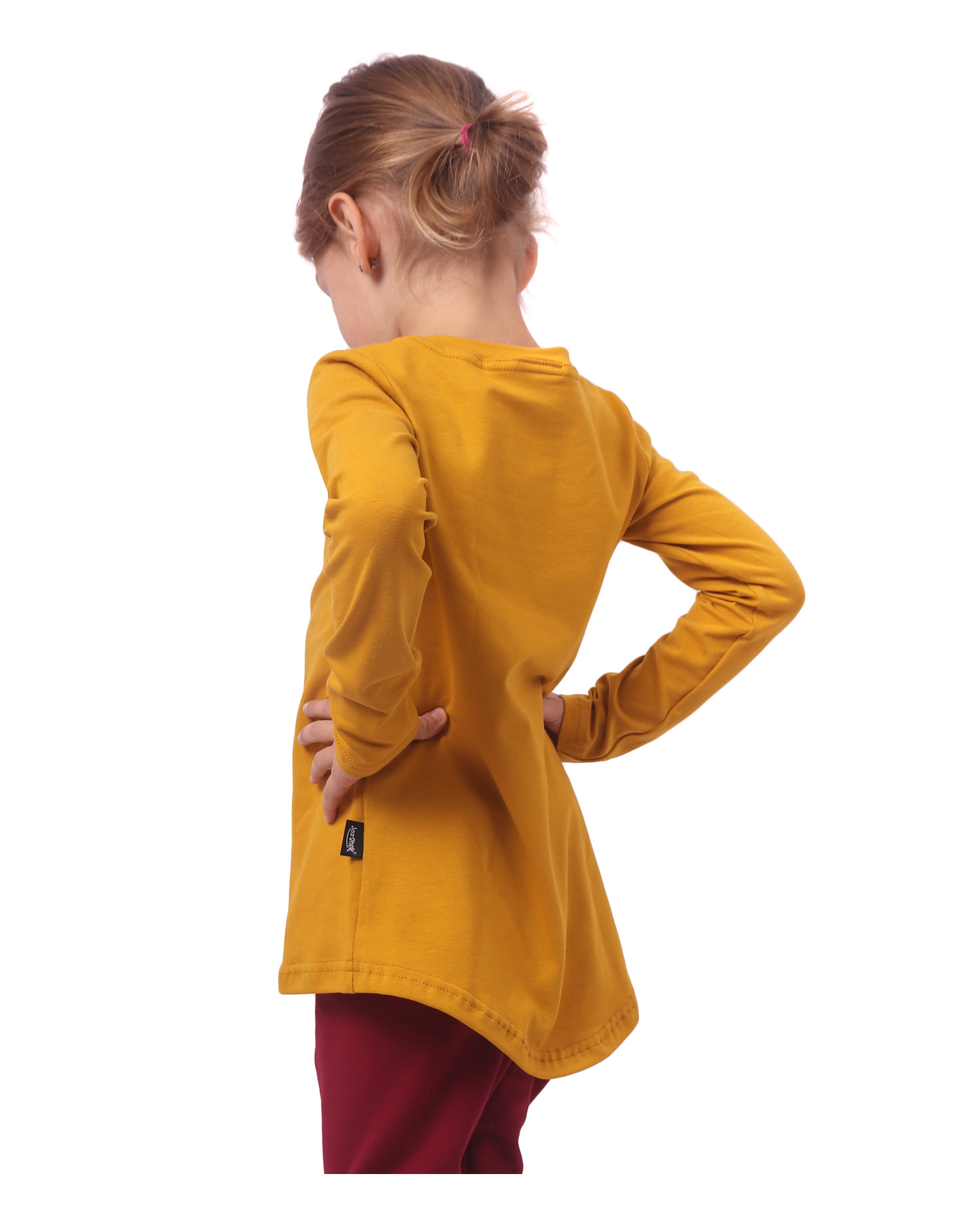 Girl's T-shirt, long sleeve, mustard
