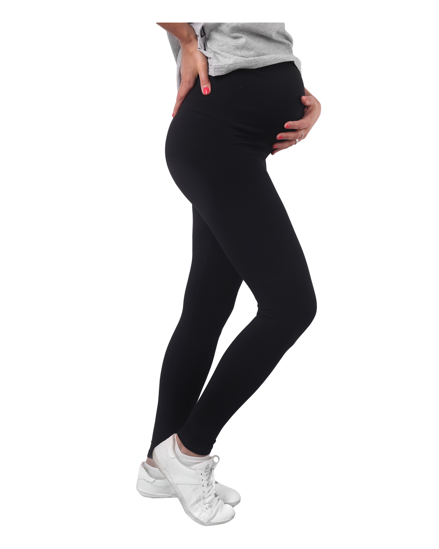 Maternity leggins, long, BLACK