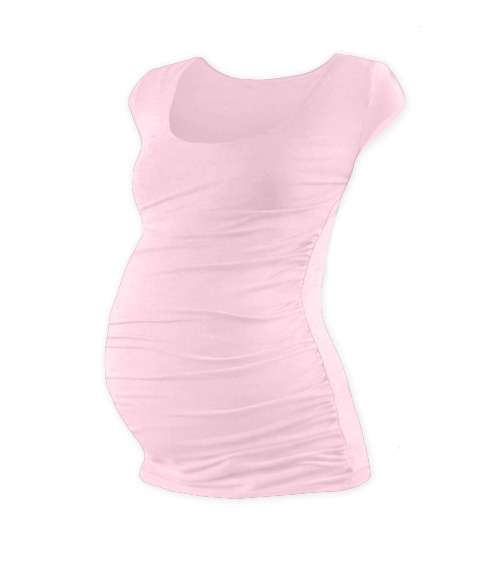 Těhotenské tričko Johanka, mini rukáv, světle růžové
